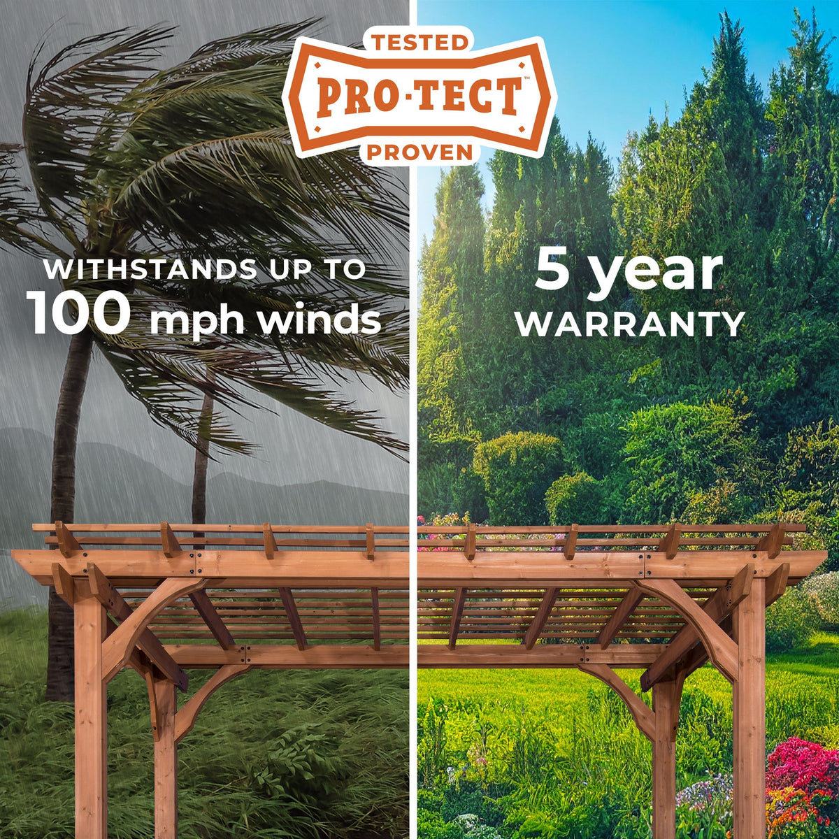 3.7m x 3.1m (12ft x 10ft) Wood Pergola