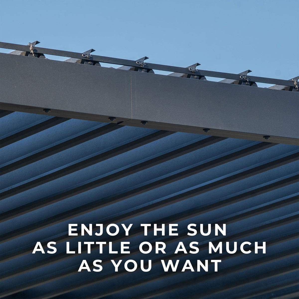 4.3m x 3.1m (14ft x 10ft) Evanston Wall Mounted Louvered Pergola