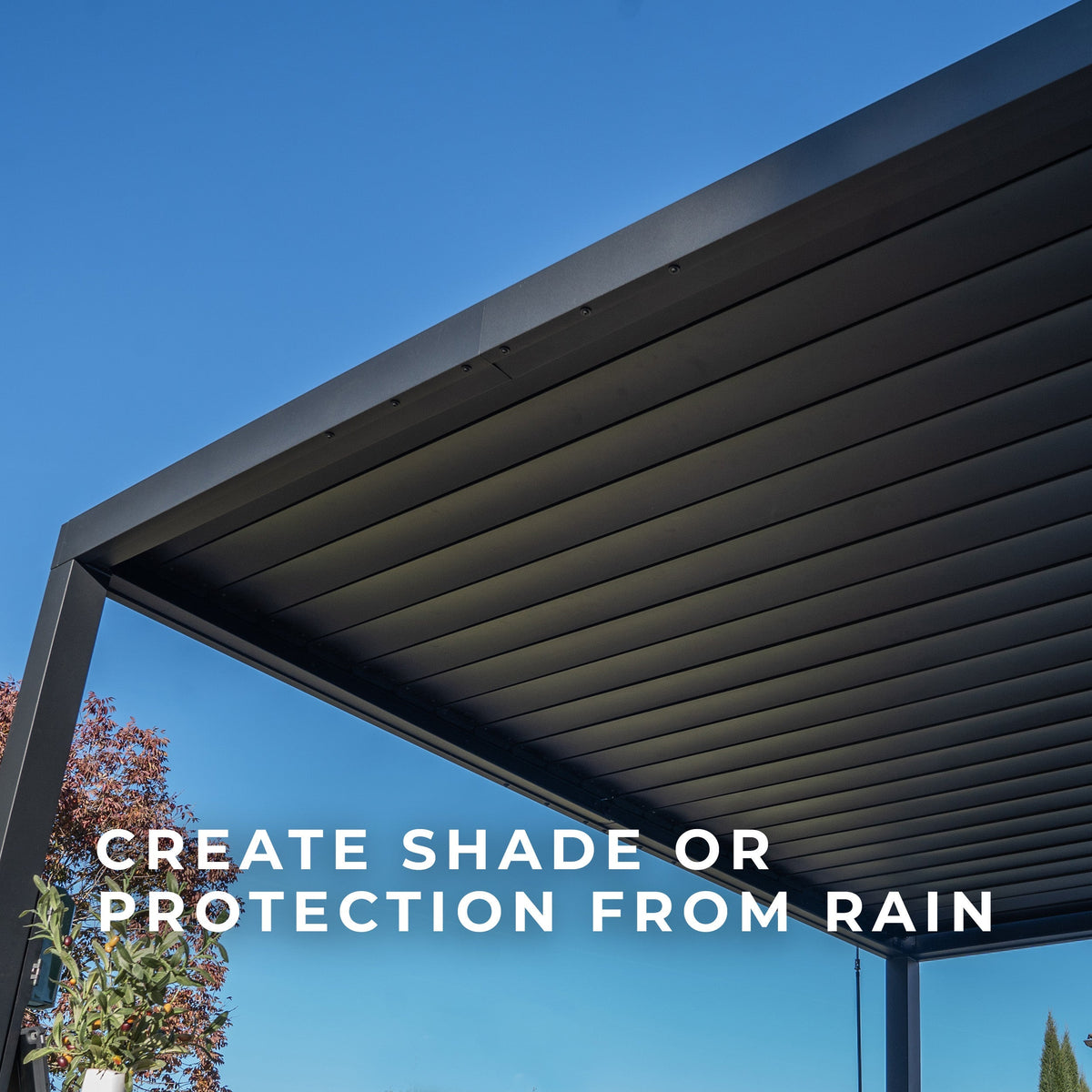 3.6m x 3.0m (12ft x 10ft) Sarasota Steel Louvered Pergola